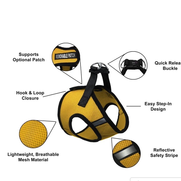 NWOT Boston Mesh Harness + Built-in Hook & Loop Fastener with reflector strips - Picture 4 of 7